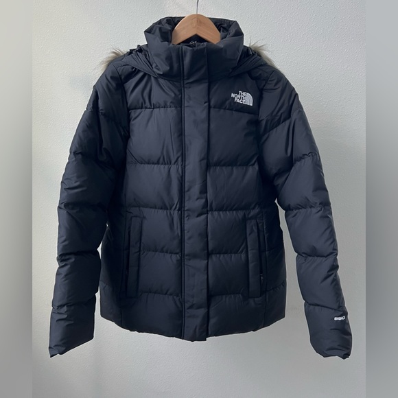 The North Face Women's Gotham Hooded Jacket 550 Fill Goose Down In Black - Picture 2 of 16